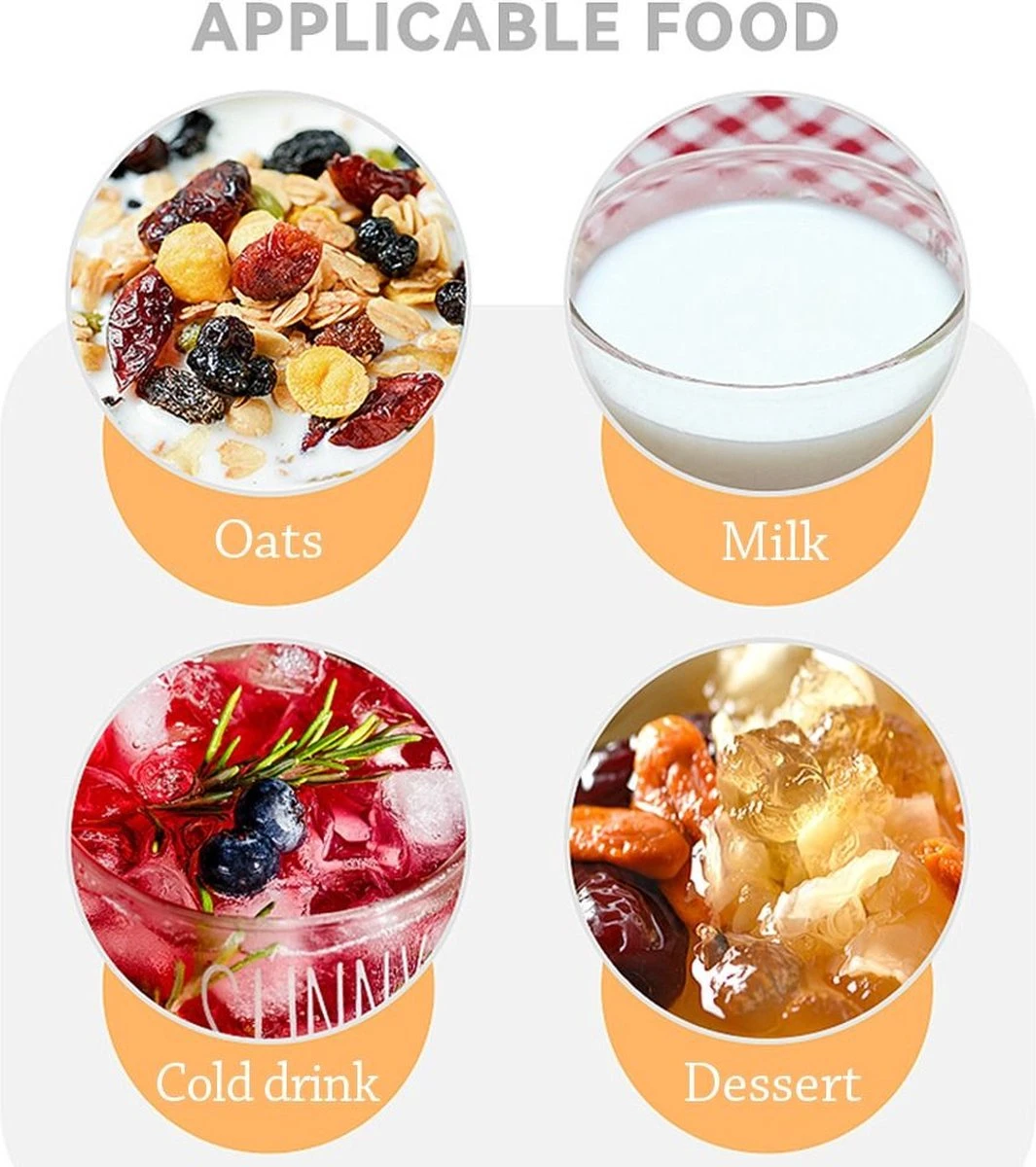 Deluqse Overnight Oats Potjes - Overnights Oats Beker - Set Van 3 - Oats Potjes - Overnight Oats Jar - Muesli Beker - Havermout Potjes - Afbeelding 7