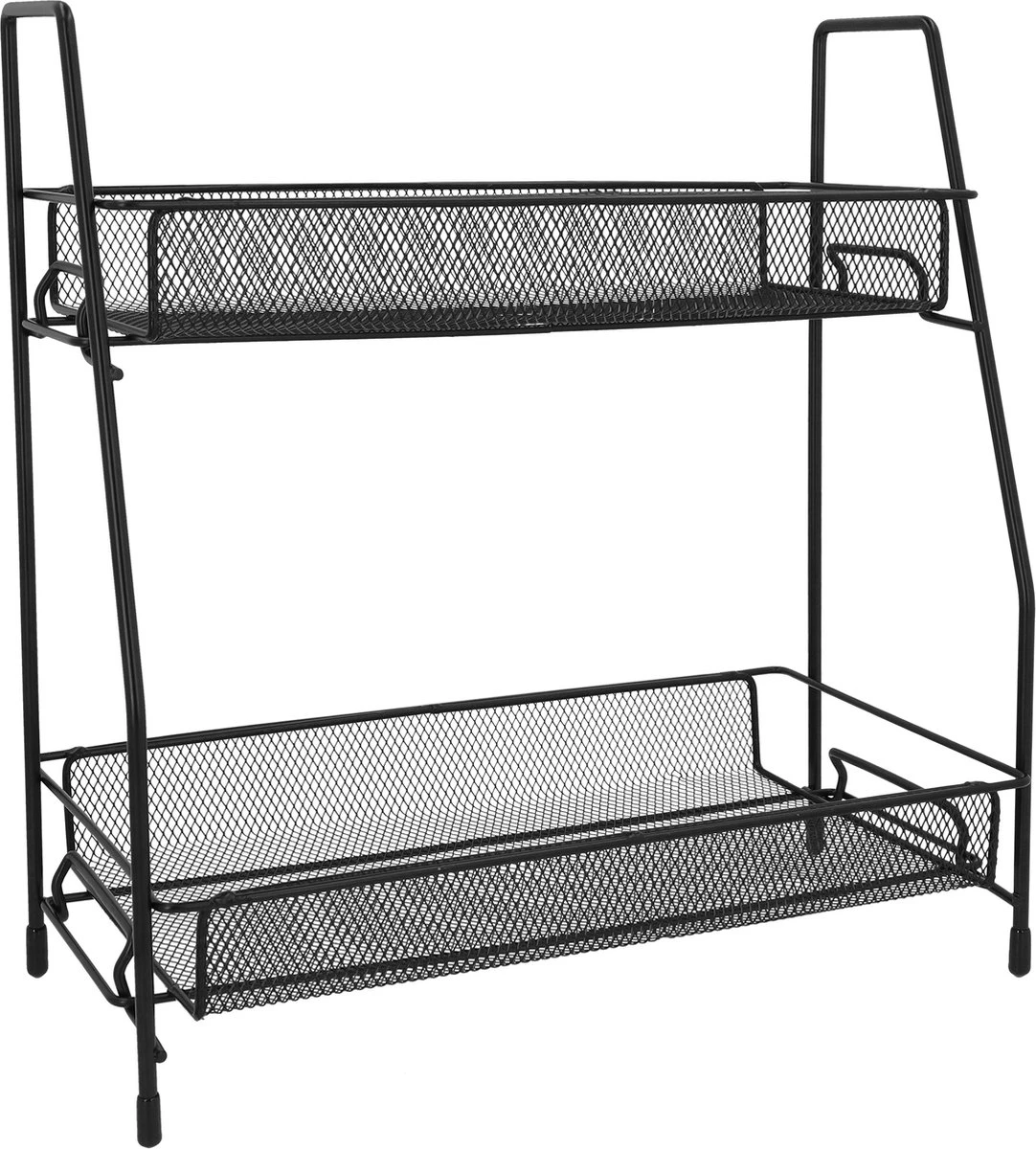 QUVIO Kruidenrekken Staal - Kruidenrek Staand - Kruidenrekken Zwart - Opbergrek - Opbergrekken Breedte Van 25 Tot 50 Cm - Opbergrek Zwart - Keukenrek - Keukenrek Staand 2 Laags - Zwart - Metaal - Afbeelding 4