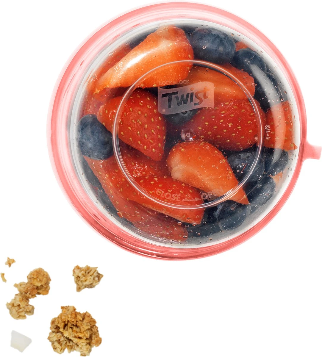 Lock&Lock Yoghurtbeker - Yoghurt Beker To Go - Muesli Beker To Go - Lunchpot - Lunchbeker - Medium - 560 Ml + 310 Ml - Roze - Afbeelding 2