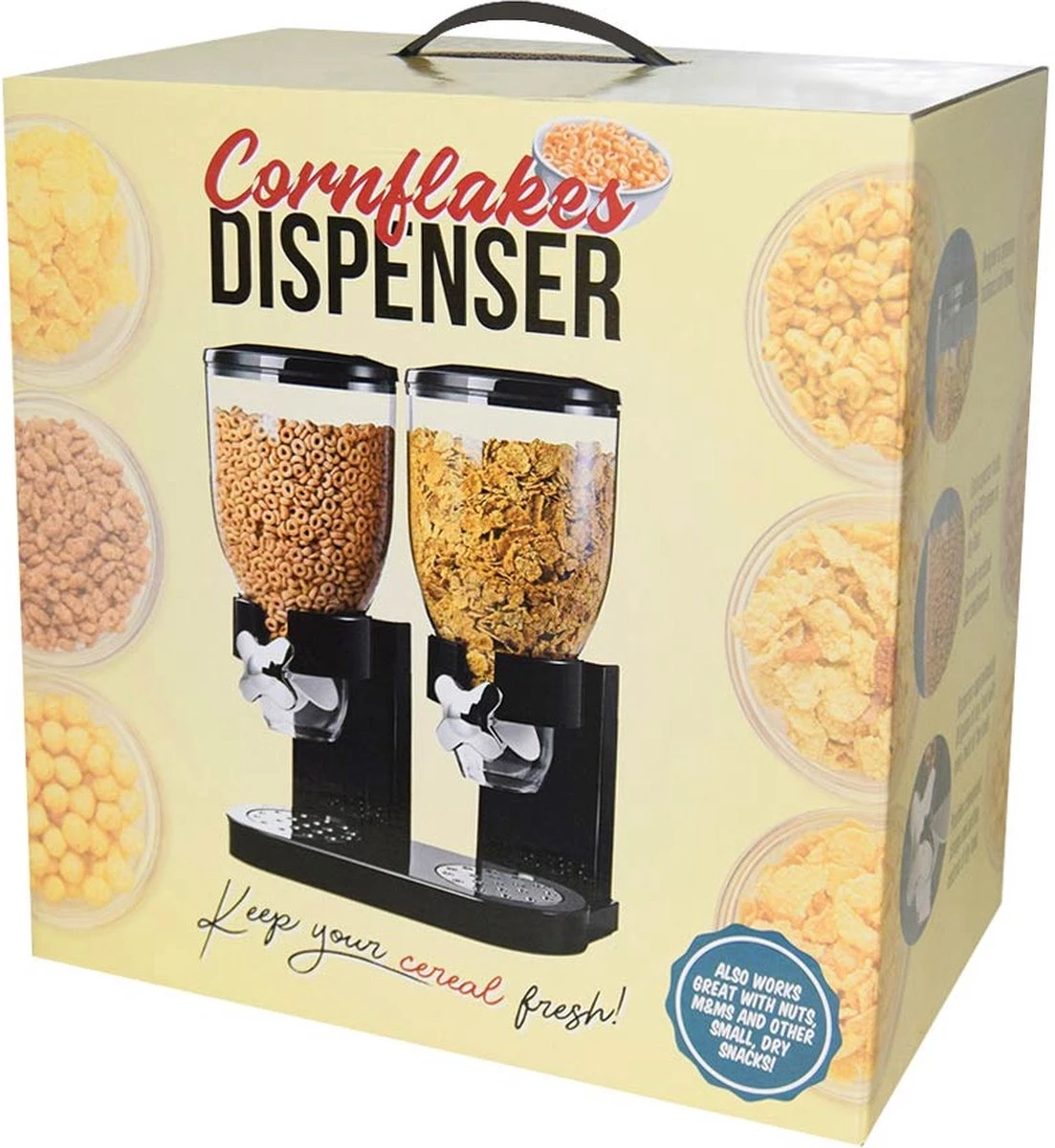 MikaMax Cornflakes Dispenser - Voorraadbus - Cornflakes Voorraadpot - Ontbijt Granendispenser - Zwart - 2 X 500 Gram - Afbeelding 5