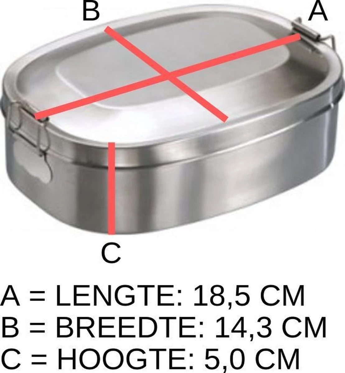Lunchbox - RVS - Large - Large - Afbeelding 2