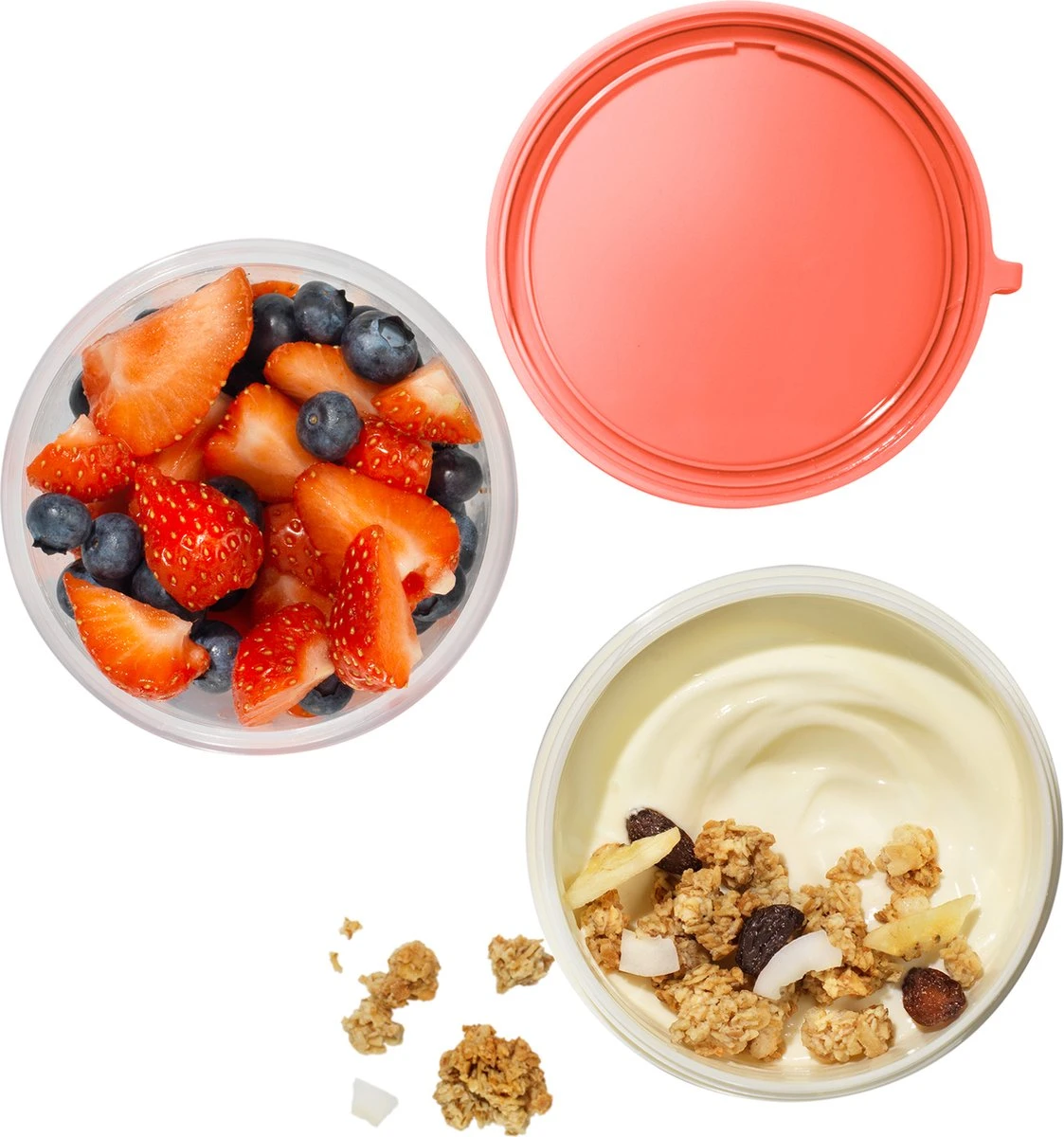 Lock&Lock Yoghurtbeker - Yoghurt Beker To Go - Muesli Beker To Go - Lunchpot - Lunchbeker - Medium - 560 Ml + 310 Ml - Roze - Afbeelding 3