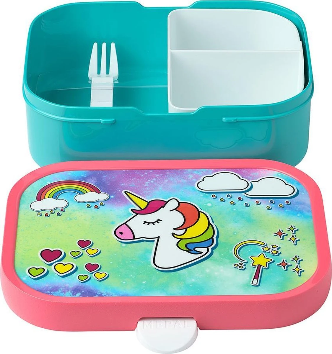 Mepal – Lunchset Campus (pu + Lb) – Pop-up Drinkfles En Broodtrommel Voor Kinderen – Unicorn – Bento Box – Lekvrij - Afbeelding 6