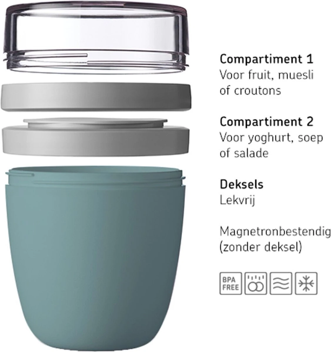 Mepal – Limited Edition Lunchpot Ellipse – Praktische Muesli Beker To Go – Lemon Vibe – Geschikt Voor Vriezer, Magnetron En Vaatwasser- Onbeperkt Genieten - Afbeelding 5