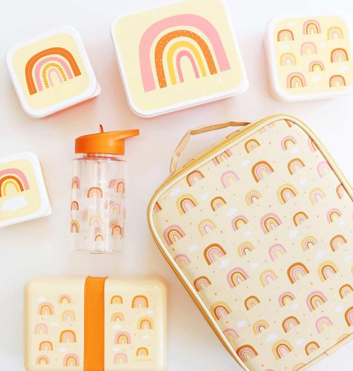 A Little Lovely Company - Brooddoos - Broodtrommel - Lunch & Snack Box Set Van 4 - Regenbogen - Afbeelding 10