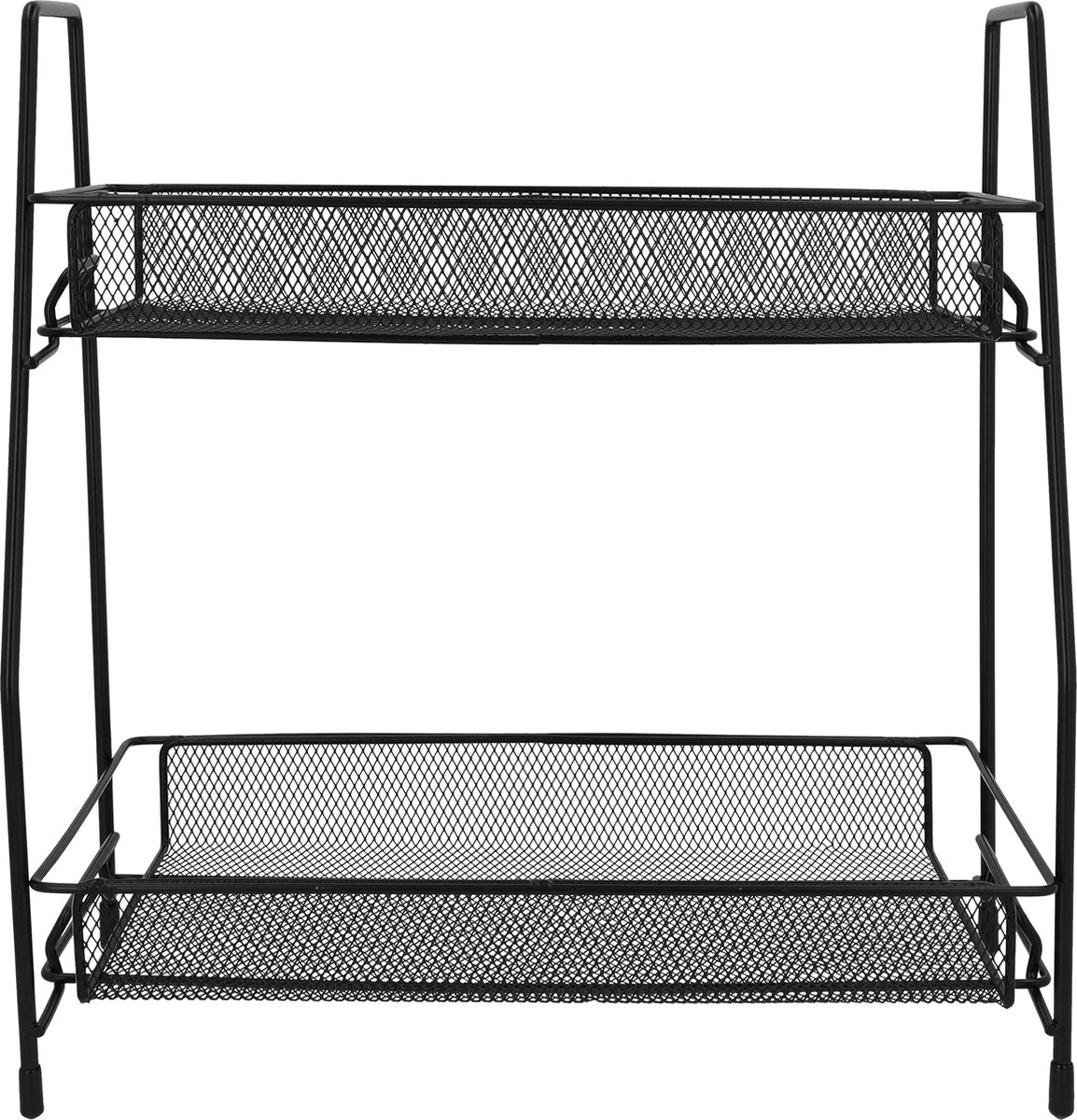 QUVIO Kruidenrekken Staal - Kruidenrek Staand - Kruidenrekken Zwart - Opbergrek - Opbergrekken Breedte Van 25 Tot 50 Cm - Opbergrek Zwart - Keukenrek - Keukenrek Staand 2 Laags - Zwart - Metaal - Afbeelding 3