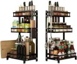 Chefs Cuisine Kruidenrek - Kruidenrek Staand - Keukenrek - Aanrecht Organiser - Bureau Organizer - Keuken Organizers - Roestvrij Staal