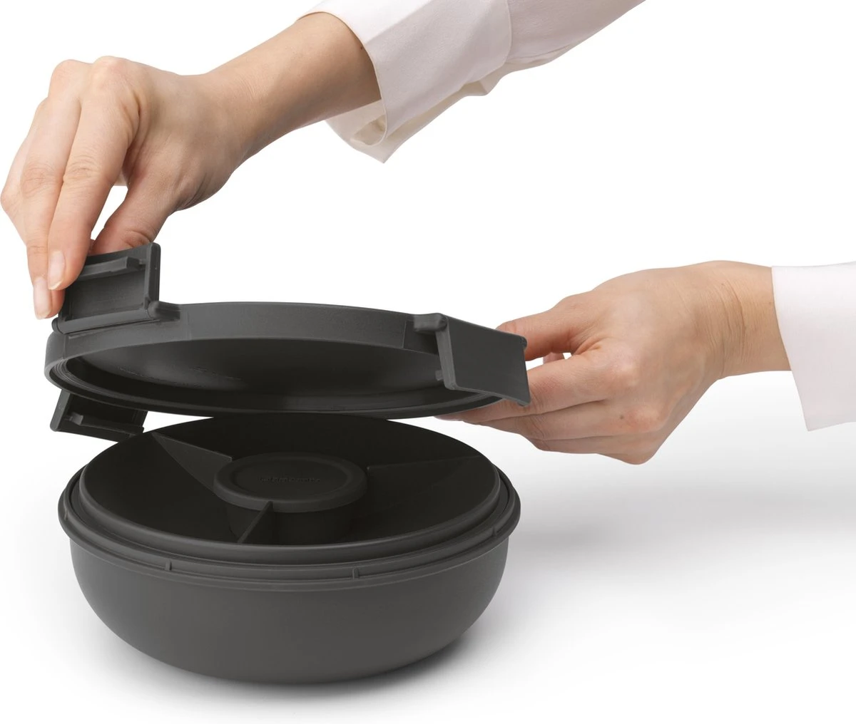 Brabantia Make & Take Salade Lunchbox - 1,3 L - Kunststof - Dark Grey - Afbeelding 5