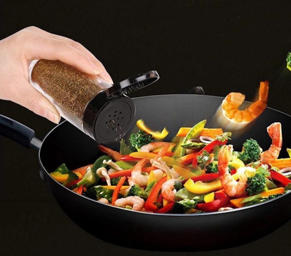 Merkloos Decopatent® Kruidenrek Incl. 16 Glazen Kruiden Potjes - Rvs Strooideksel - Staand Kruiden & Specerijen Rek - Kruidenpotjes Glas - Afbeelding 2