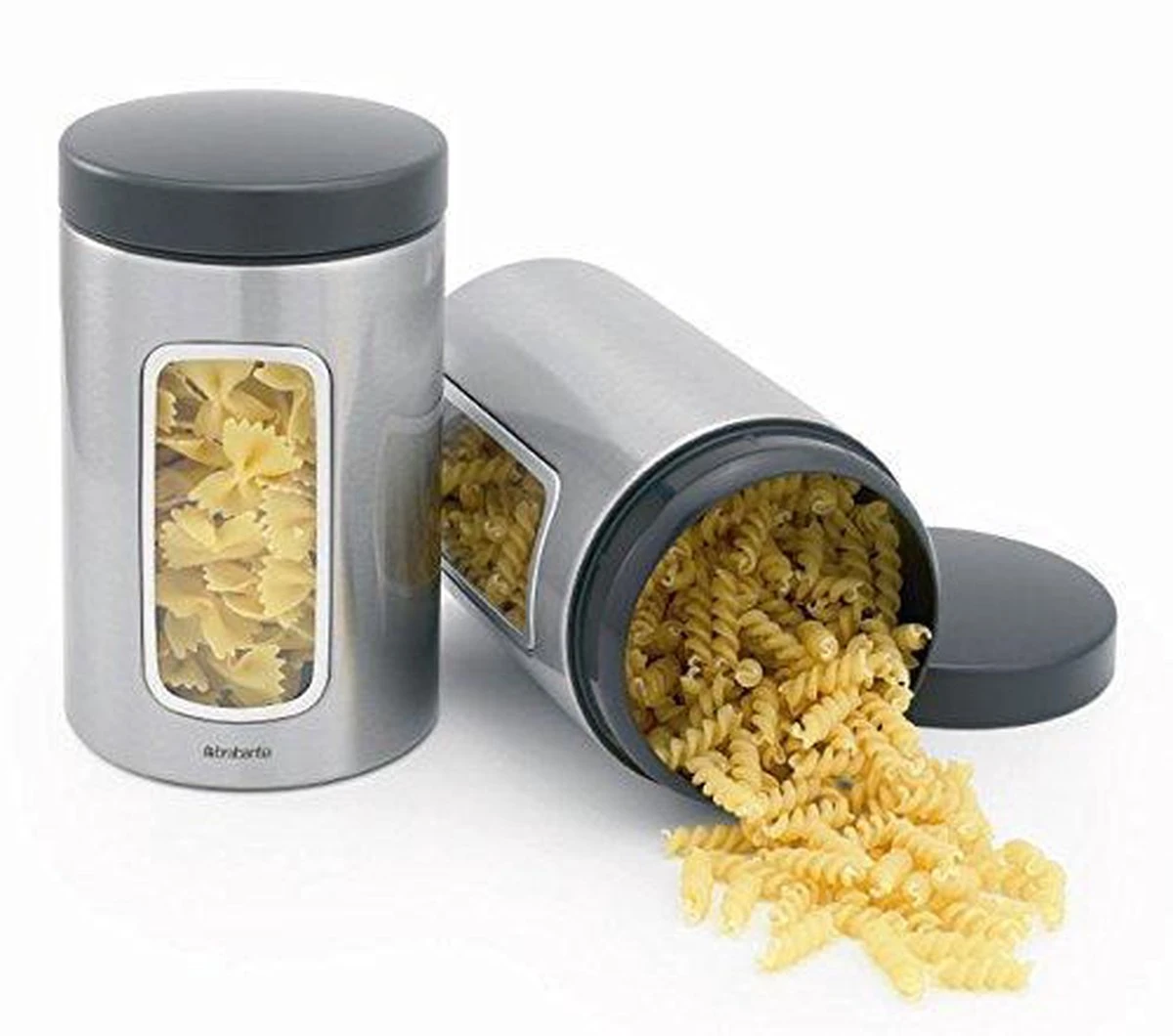 Brabantia Voorraadbus - 1,4 L - Matt Steel Fingerprint Proof / Matt Black Deksel - Met Venster - Afbeelding 10