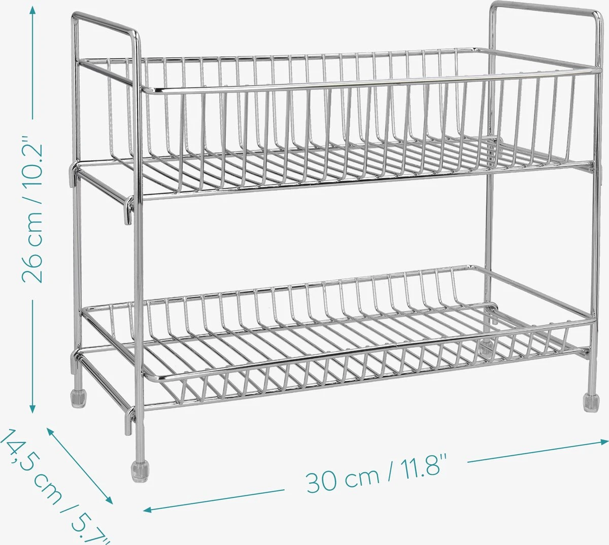 Navaris Stalen Kruidenrekje 2 Laags - Kruidenrek Staand - Rek Voor Kruidenpotjes En Glaasjes - Multifunctionele Organizer Voor Keuken En Badkamer - Afbeelding 8