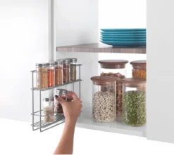 Tomado Metaltex - Uitschuifbaar Kruidenrek - Vastplakken - Zilvergrijs