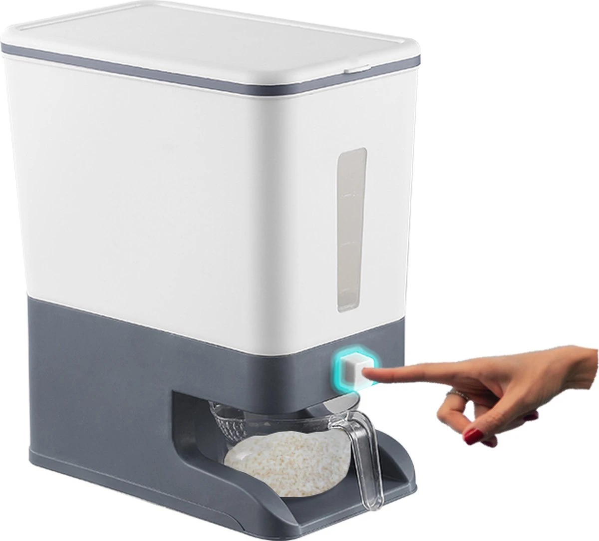 Merkloos Rijst Dispenser - Bewaarpotten - Keuken Opslag - Dispenser Cornflakes, Granen, Snoep, Noten, Voedsel - Keuken Gadgets - Opbergdoos Met Deksel - Voorraadpotten - Opbergpotten - Rijst Bewaren - Rijst Opbergdoos 10 Kg Opslag