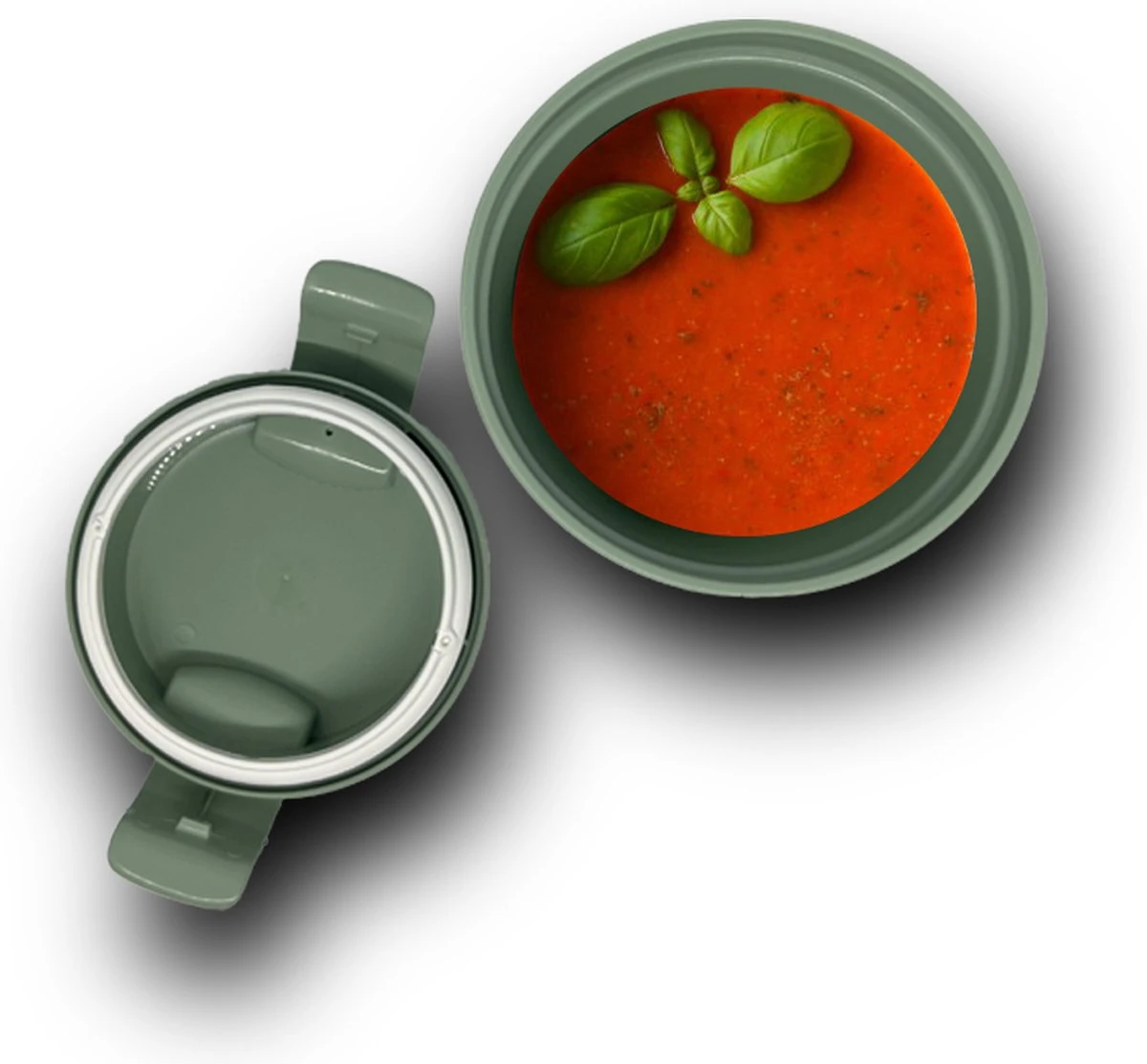 Curver Lunch & Go Beker - Magnetronbestendig - Lunchbeker – Muesli Beker - Soepbeker - Yoghurt Beker To Go – LunchBox - KoffieBeker - Salade Lunchbox - 0,6l – Groen - Afbeelding 6