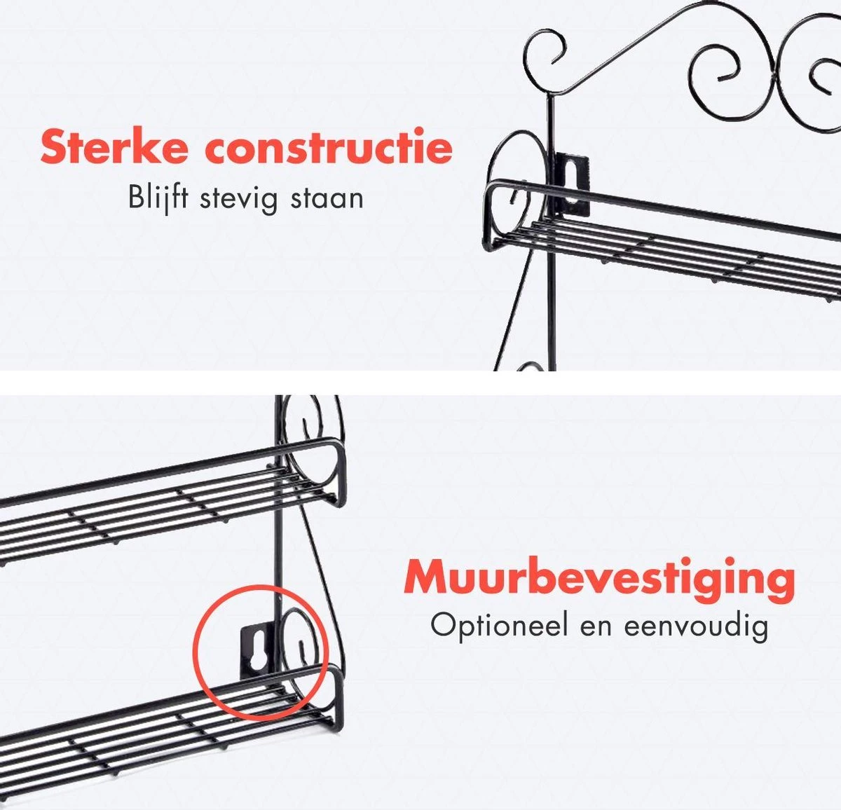 KitchenBrothers Kruidenrek - Staand En Ophangbaar - Voor 21 Potjes - 3 Laags - Metaal - Afbeelding 7