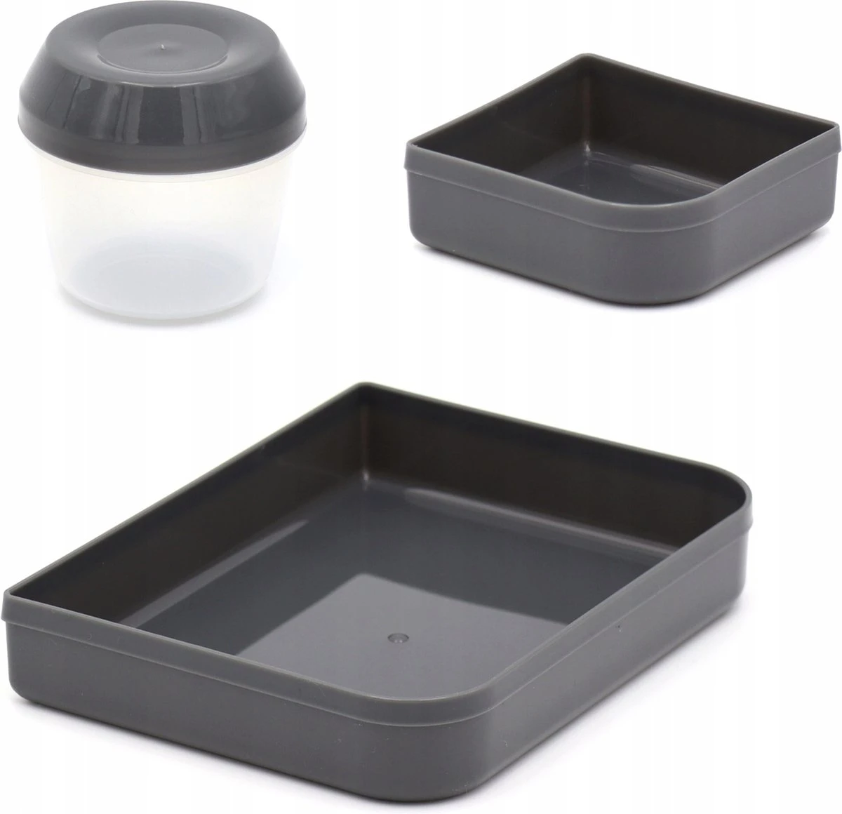 Lunchbox - Broodtrommel Inclusief Sausbeker - 3 Compartimenten - Saladebox - Brooddoos Met Yoghurtpotje - Afbeelding 2