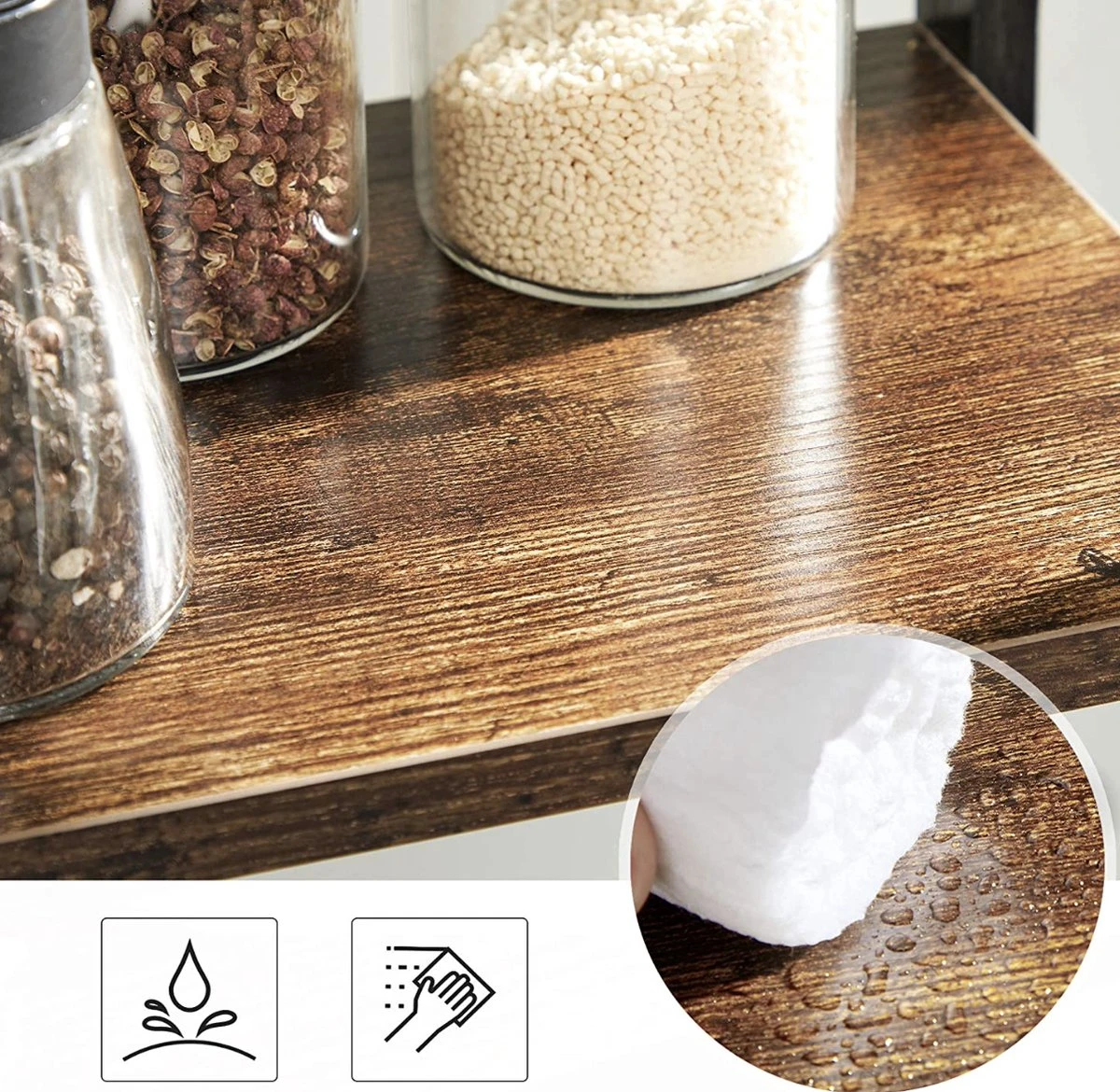 Caroa - Kruidenrek - Kruidenrek Ophangbaar - Kruidenrek Staand - Kruidenrek Met Potjes - Kruidenrekken - Kruidenrekje - Afbeelding 6