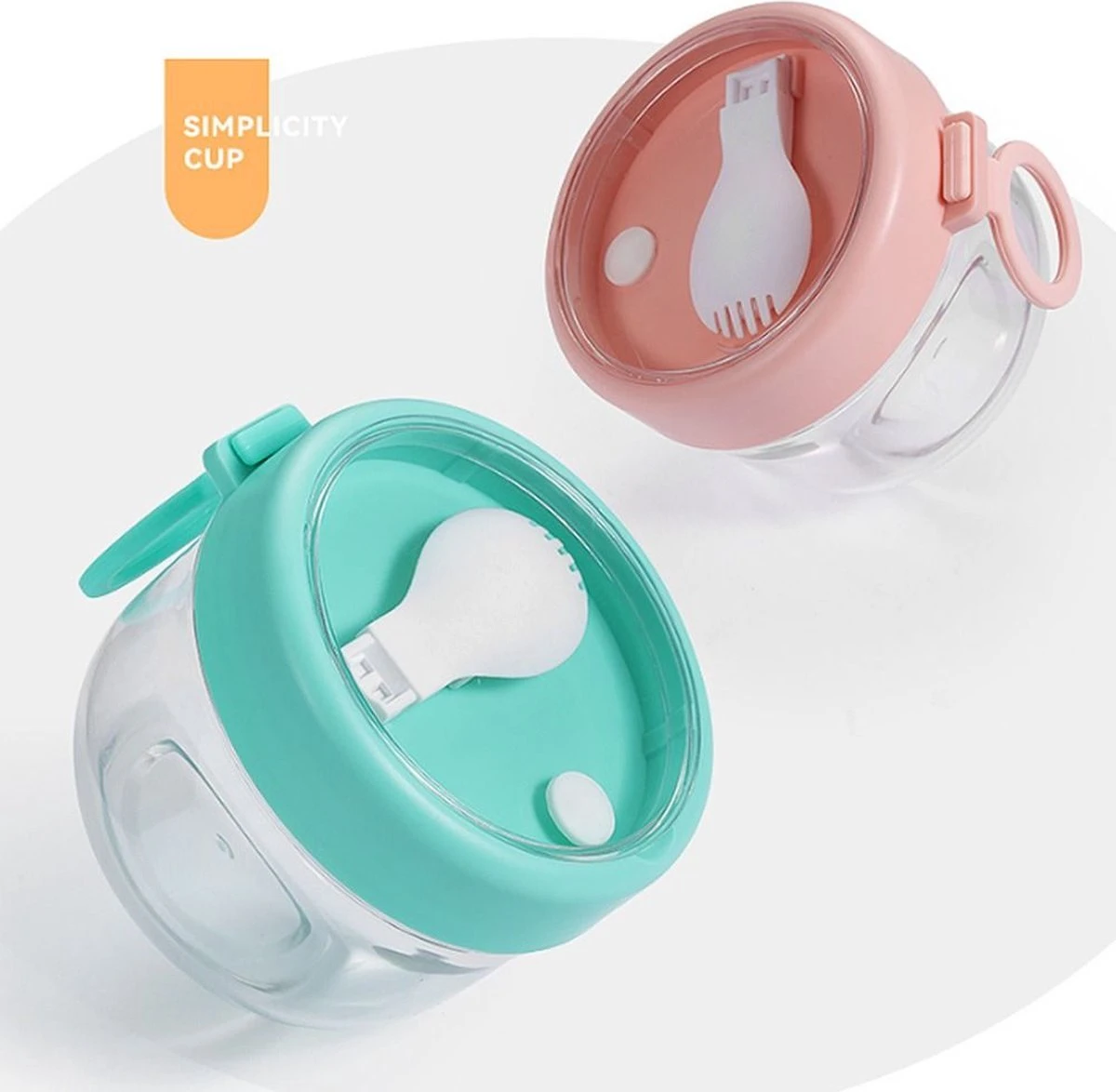 Deluqse Overnight Oats Potjes - Overnights Oats Beker - Set Van 3 - Oats Potjes - Overnight Oats Jar - Muesli Beker - Havermout Potjes - Afbeelding 2