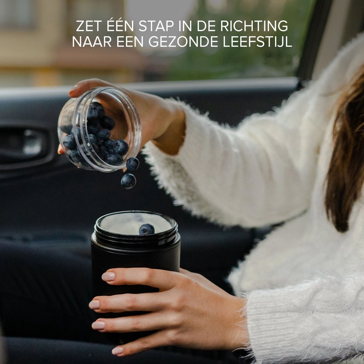 Coninx Yoghurtbeker To Go - Muesli Beker To Go - Lunchbeker - Mueslibeker 640ml (450ml+190ml) - Zwart - Afbeelding 5