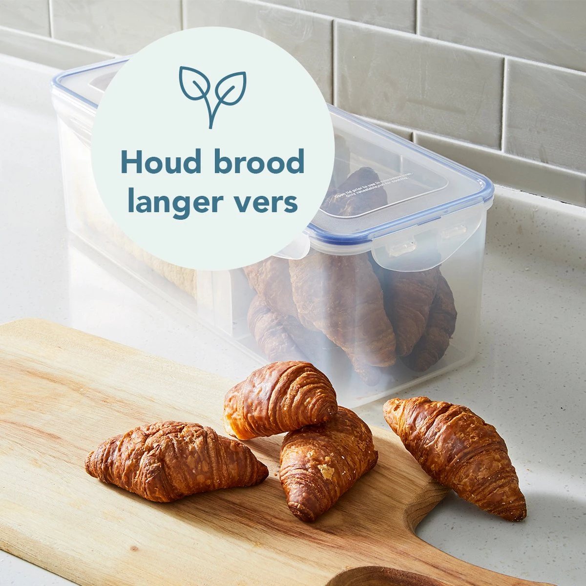 Lock&Lock Vershouddoos Voor Brood - Brooddoos - Broodtrommel - Brood Bewaren - Opbergdoos - Bewaardoos Met Deksel - 100% Luchtdicht - BPA Vrij - 5 Liter - Transparant - Afbeelding 3