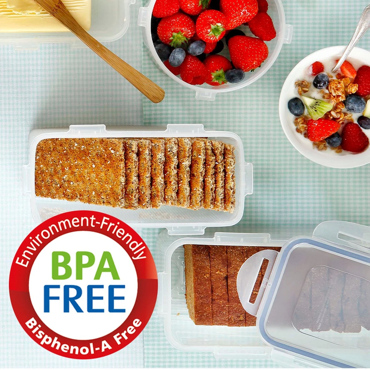 Lock&Lock Vershouddoos - Bewaardoos Met Deksel - Voor Ontbijtkoek Peperkoek En Cake - Cakedoos - 100% Luchtdicht - 2 Liter - Afbeelding 12