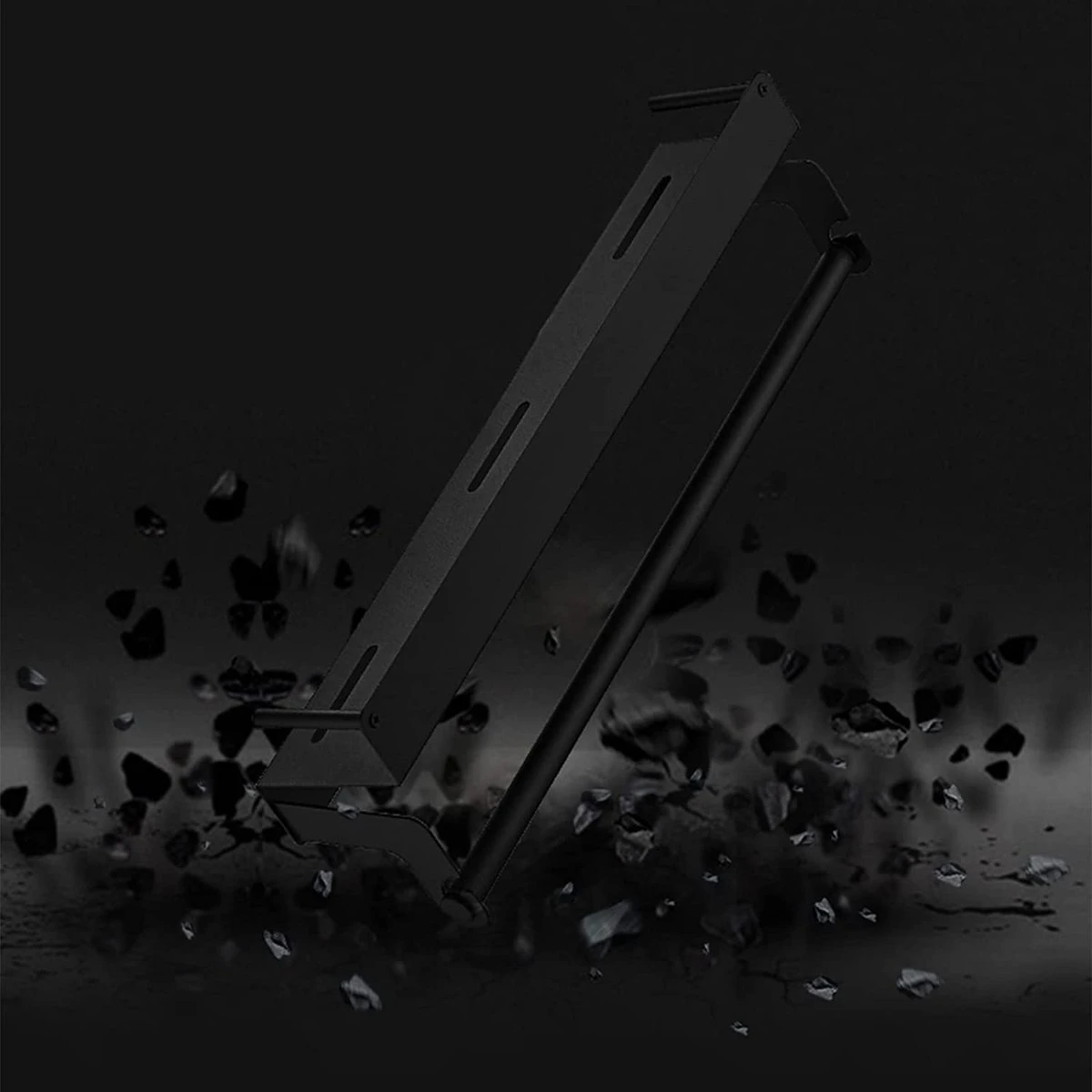 Merkloos Kruidenrek Met Rolhouder, Keuken Organizer, Kruidenrek Met/zonder Boren, Kruidenrek, Wandorganizer Voor Specerijen, Set Van 2 Zwarte Keukenrekken, Kruidenrek Ophangbaar, Wandrek, Staal, Zwart, Keukenrek - Afbeelding 3