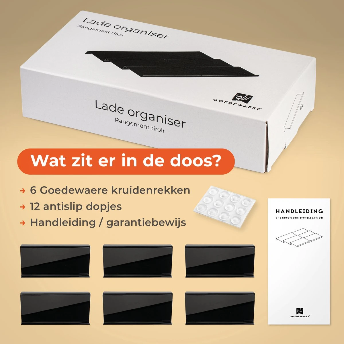 Goedewaere Kruidenrek Lade - 6 Stuks - Keuken Organizers - Keukenlade Organiser - Kruiden Organizer - Uitschuifbaar - Kunststof - Afbeelding 7