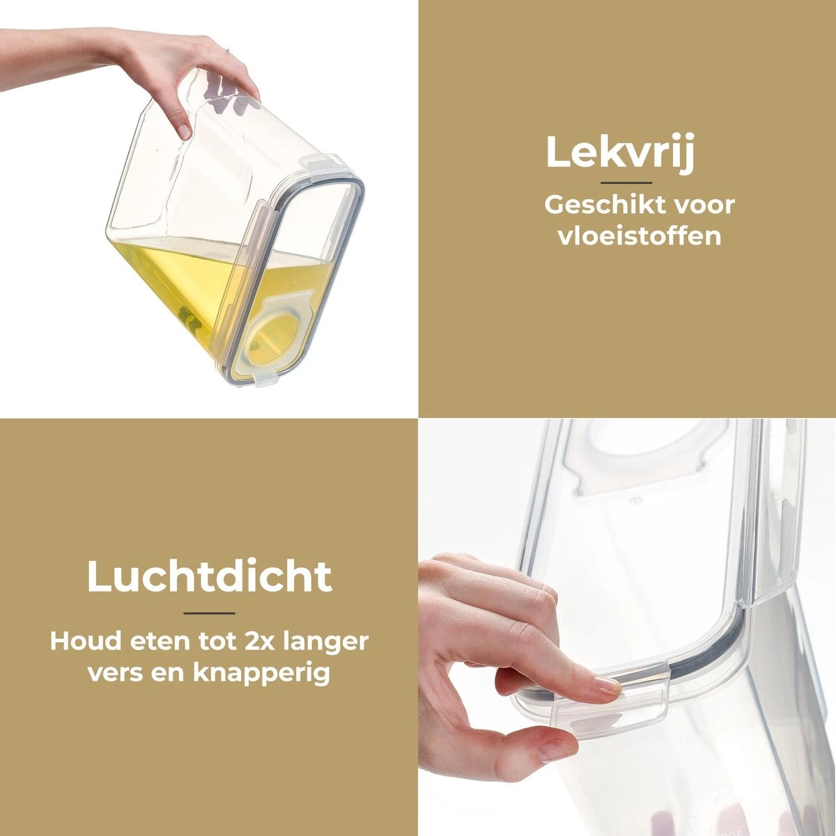 Stosh Voorraadpotten - Voorraadbussen - Vershouddoos - 4 Stuks - 4.0L - BPA Vrij - Kunststof - Afbeelding 2