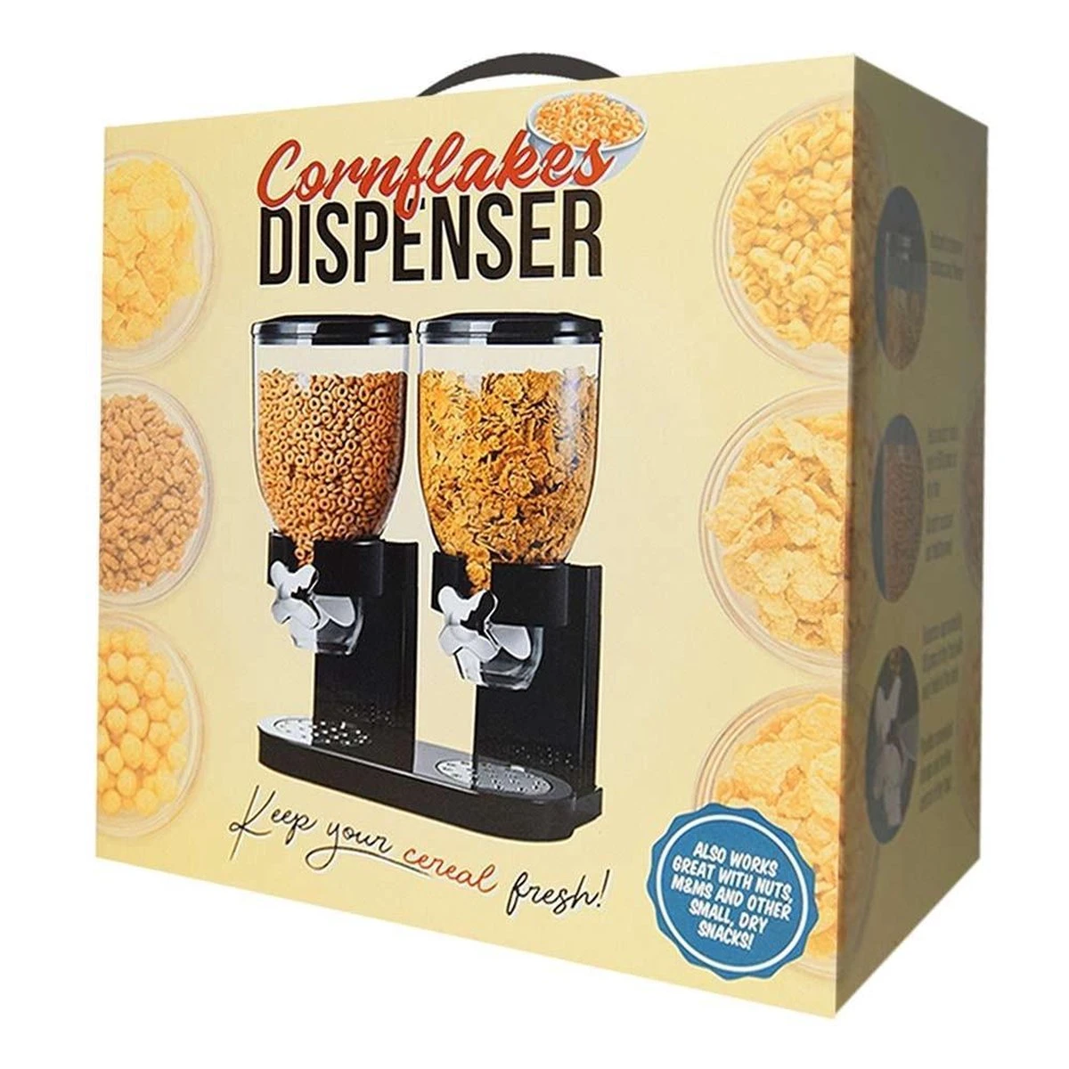 MikaMax Cornflakes Dispenser - Voorraadbus - Cornflakes Voorraadpot - Ontbijt Granendispenser - Zwart - 2 X 500 Gram - Afbeelding 4