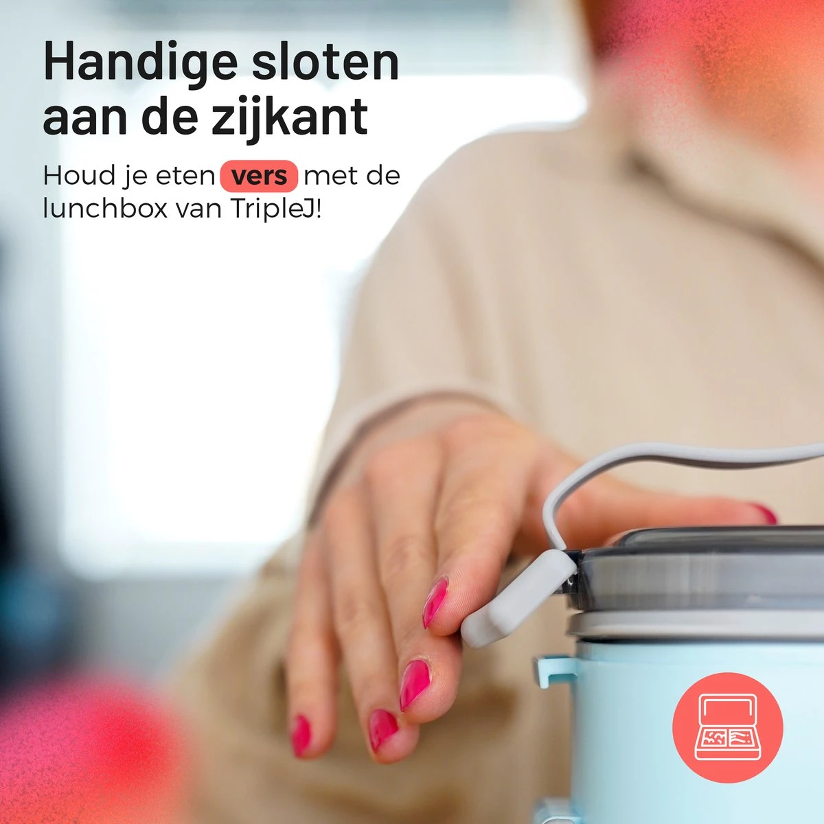 Triple J® Lunchbox - Broodtrommel - Lucht- & Lekvrij - Incl. Bestek - Magnetron & Vaatwasser Bestendig - Afbeelding 9