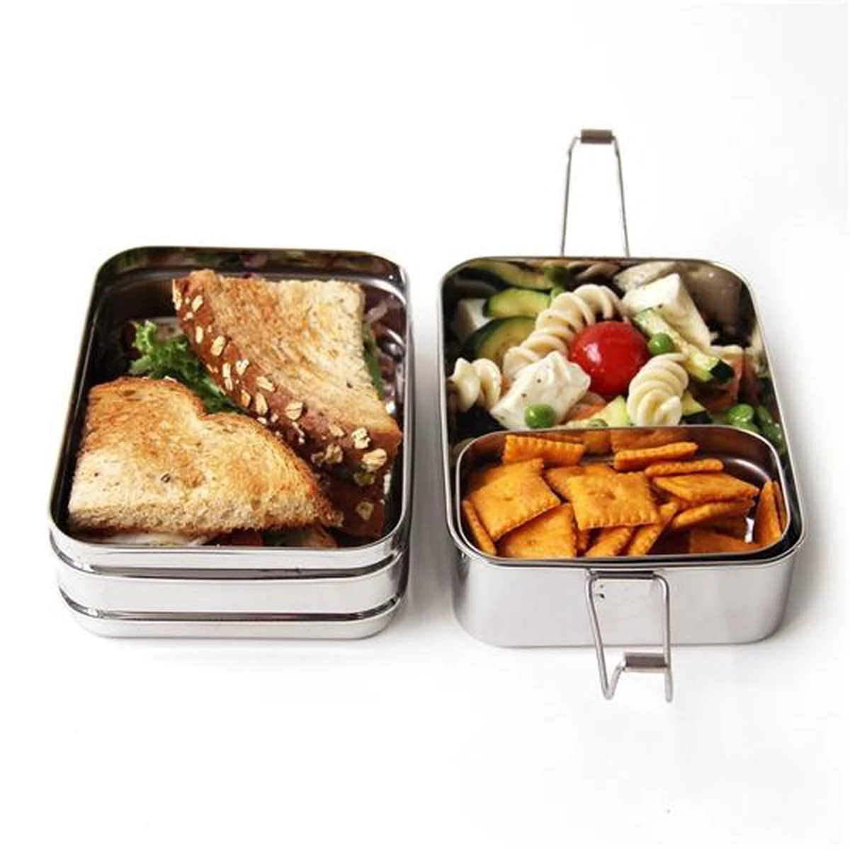 Eco Lunchbox - RVS - 3 Bakjes In 1 - Afbeelding 6
