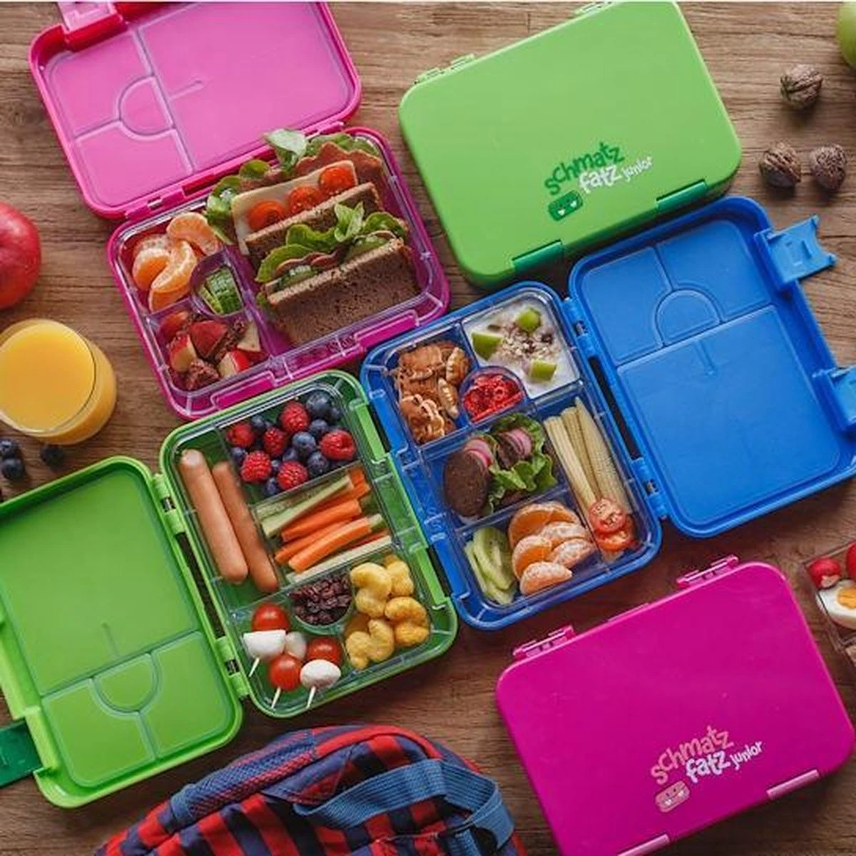 Klarstein Schmatzfatz Junior Lunchbox 6 Vakken - Bento - Vershouddoos 21,3 X 15 X 4,5 Cm (BxHxD) - BPA-vrij - Vaatwasserbestendig - Afbeelding 2