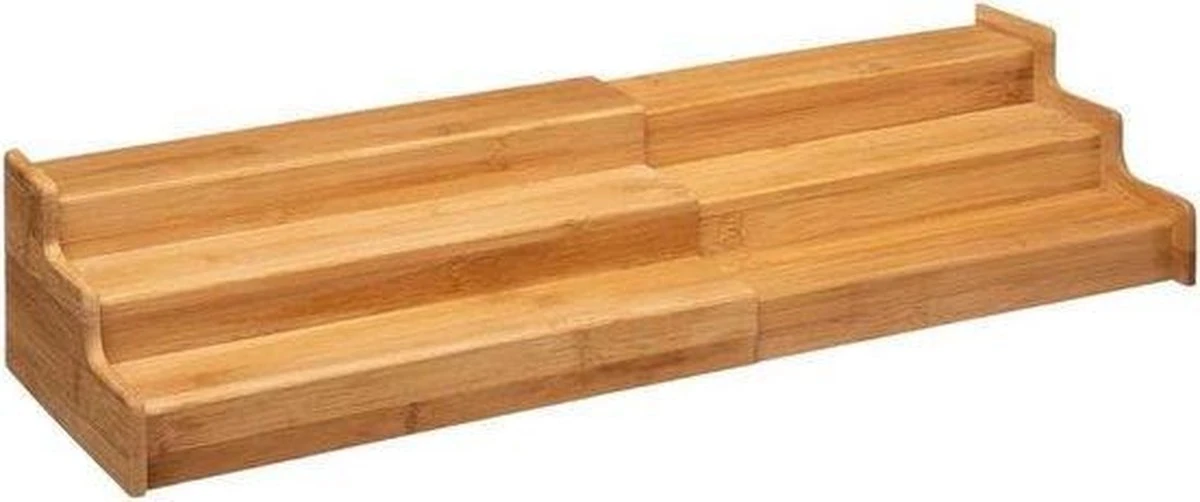 Merkloos Decopatent® Kruidenrekje Uitschuifbaar - Staand 3 Laags Kruidenrek Voor 36 Kruidenpotjes - Specerijen Rek - Bamboe Hout - Afbeelding 2