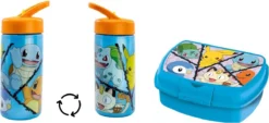 Stor Pokemon - Broodtrommel - Lunchbox - Pokemon - Blauw - Schoolspullen - Drinkbeker