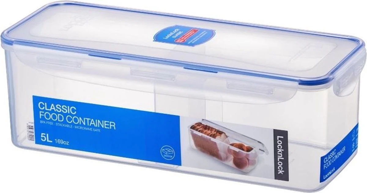 Lock&Lock Vershouddoos Voor Brood - Brooddoos - Broodtrommel - Brood Bewaren - Opbergdoos - Bewaardoos Met Deksel - 100% Luchtdicht - BPA Vrij - 5 Liter - Transparant - Afbeelding 2