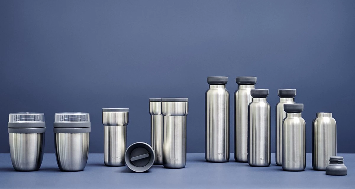 Mepal – Isoleer Lunchpot Ellipse – Houdt Je Eten 6-8 Uur Warm En 12 Uur Koud – Natural Brushed – 2 Compartimenten – Soep Beker To Go – Yoghurt Beker Muesli - Thermos Lunchbox - Afbeelding 3