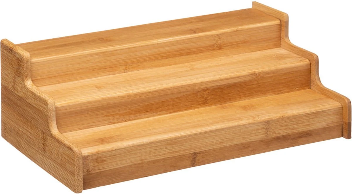 Merkloos Decopatent® Kruidenrekje Uitschuifbaar - Staand 3 Laags Kruidenrek Voor 36 Kruidenpotjes - Specerijen Rek - Bamboe Hout - Afbeelding 4
