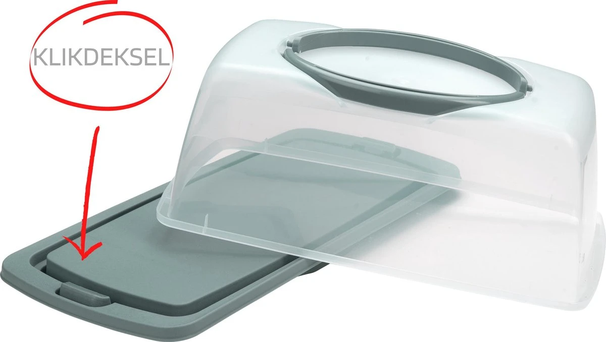 Merkloos Spesely® Pastel Groen Taart Bewaardoos Met Deksel En Inklapbare Handgrepen - Rechthoek - 39x19xH15cm - Vershouddoos - Transparant - Opbergdoos Taart - Taartdoos - Cakedoos - Taartdoos Met Deksel - Boîte à Gâteaux - Afbeelding 3