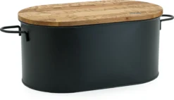Broodtrommel Met Snijplank - Broodbox - Brood Bewaren - Zwart