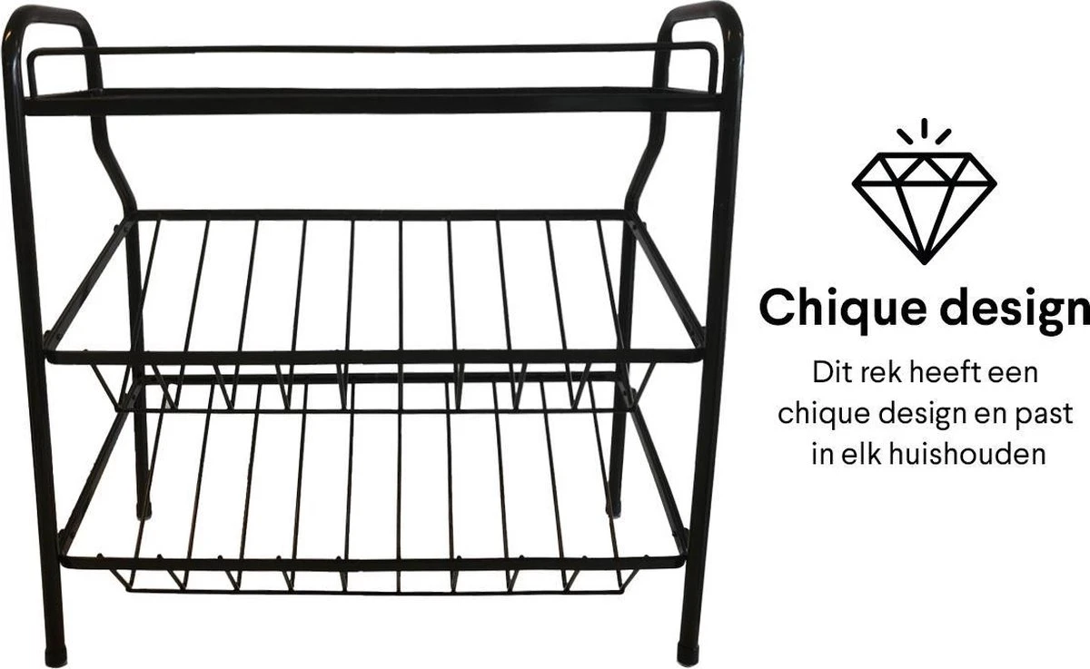 Zindoo Kruidenrek Zwart 3-laags Staand - Specerijen Rek - Kruiden Rek - Duurzaam RVS - Anti Slip Onderzijde - Specerijenstandaard – Keukenorganizer - Spice Rack - Kitchen Rack - Spice Organizer Keukenaccessoire - ZIN-SR05 - Afbeelding 6