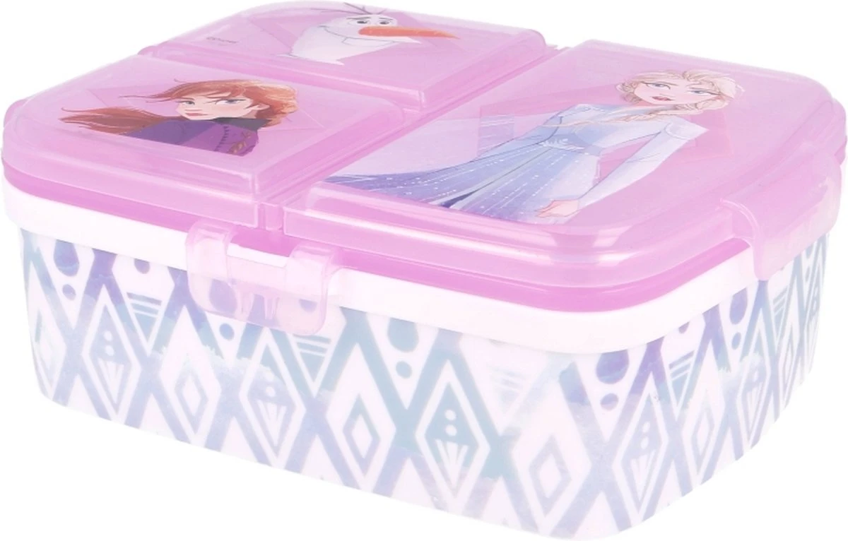 Disney Frozen Broodtrommel 3 Vakjes - 17x20 Cm - Brooddoos -Lunchbox - Afbeelding 5