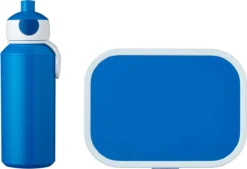 Mepal – Lunchset Campus (pu + Lb) – Pop-up Drinkfles En Broodtrommel Voor Kinderen – Blauw – Bento Box – Lekvrij