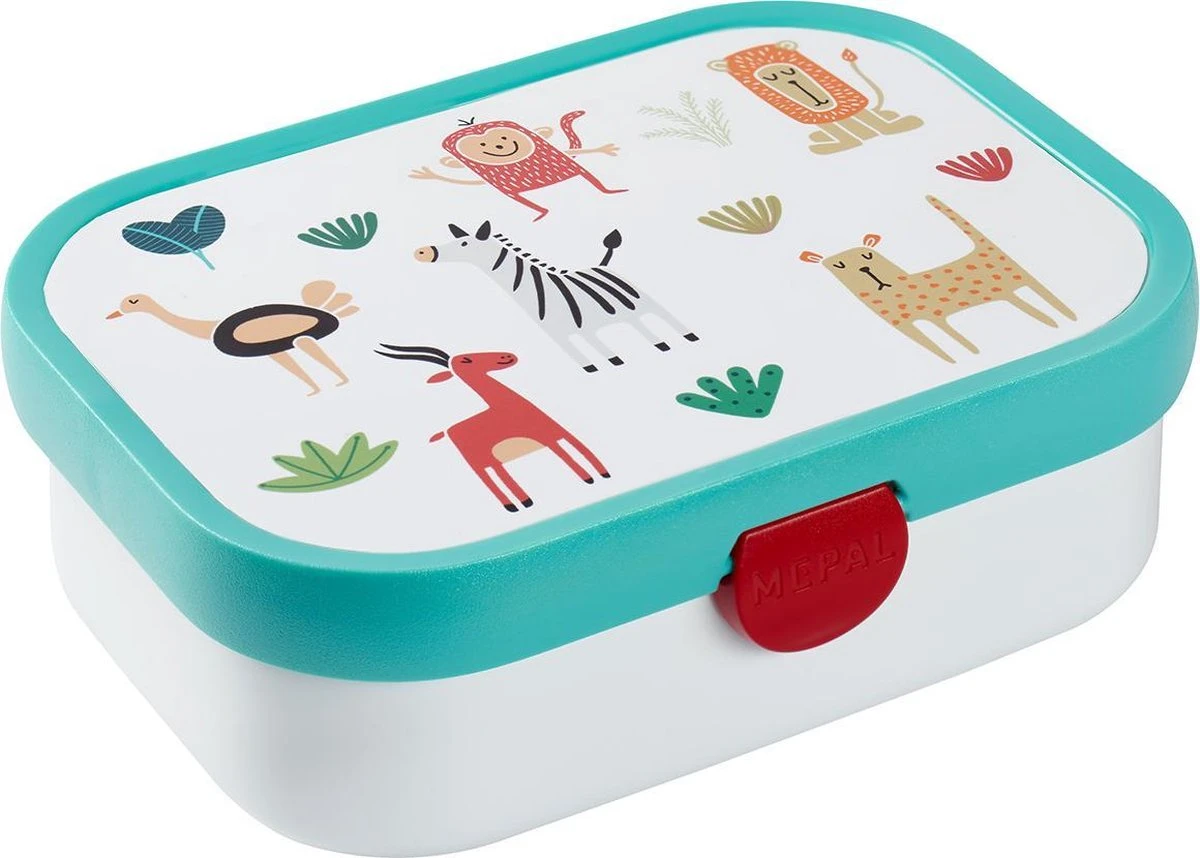 Mepal – Lunchset Campus (pu + Lb) – Pop-up Drinkfles En Broodtrommel Voor Kinderen – Animal Friends – Bento Box – Lekvrij - Afbeelding 2