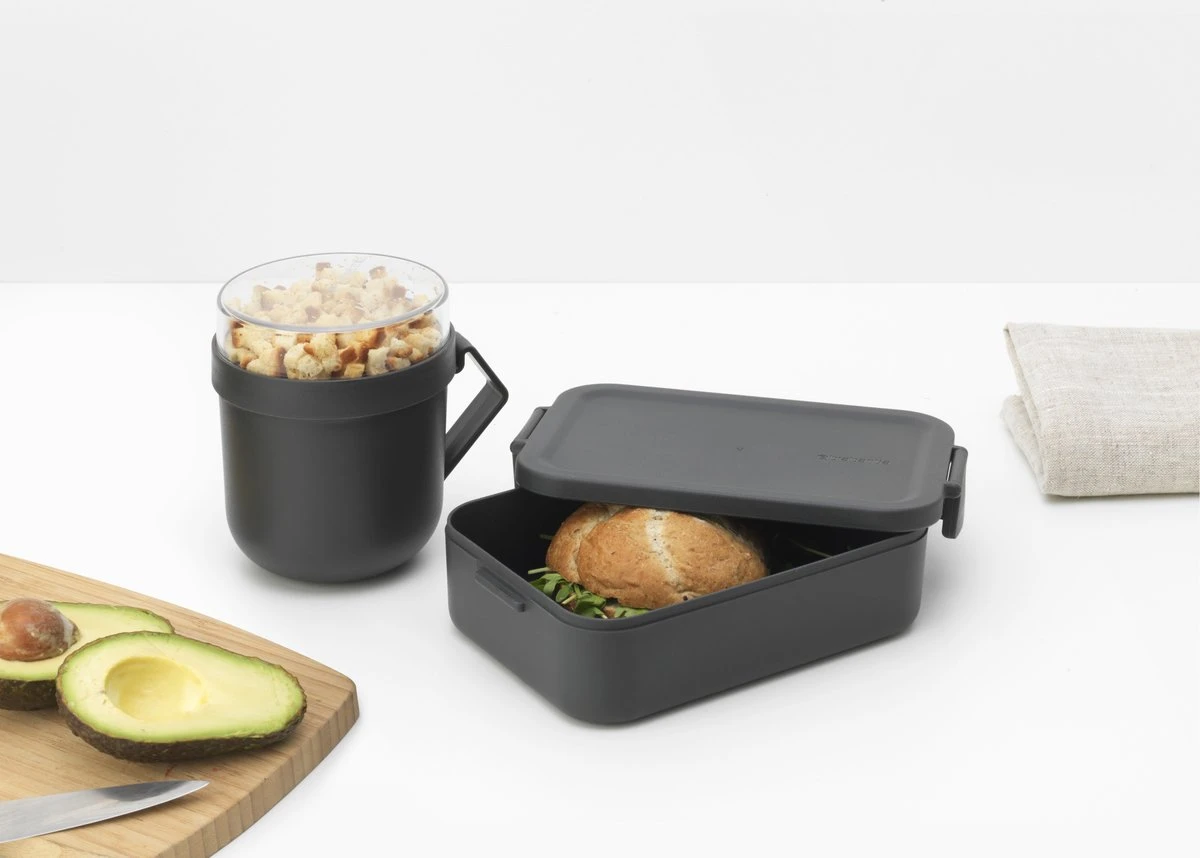 Brabantia Make & Take Lunchset - 2-delig - Kunststof - Dark Grey - Afbeelding 2