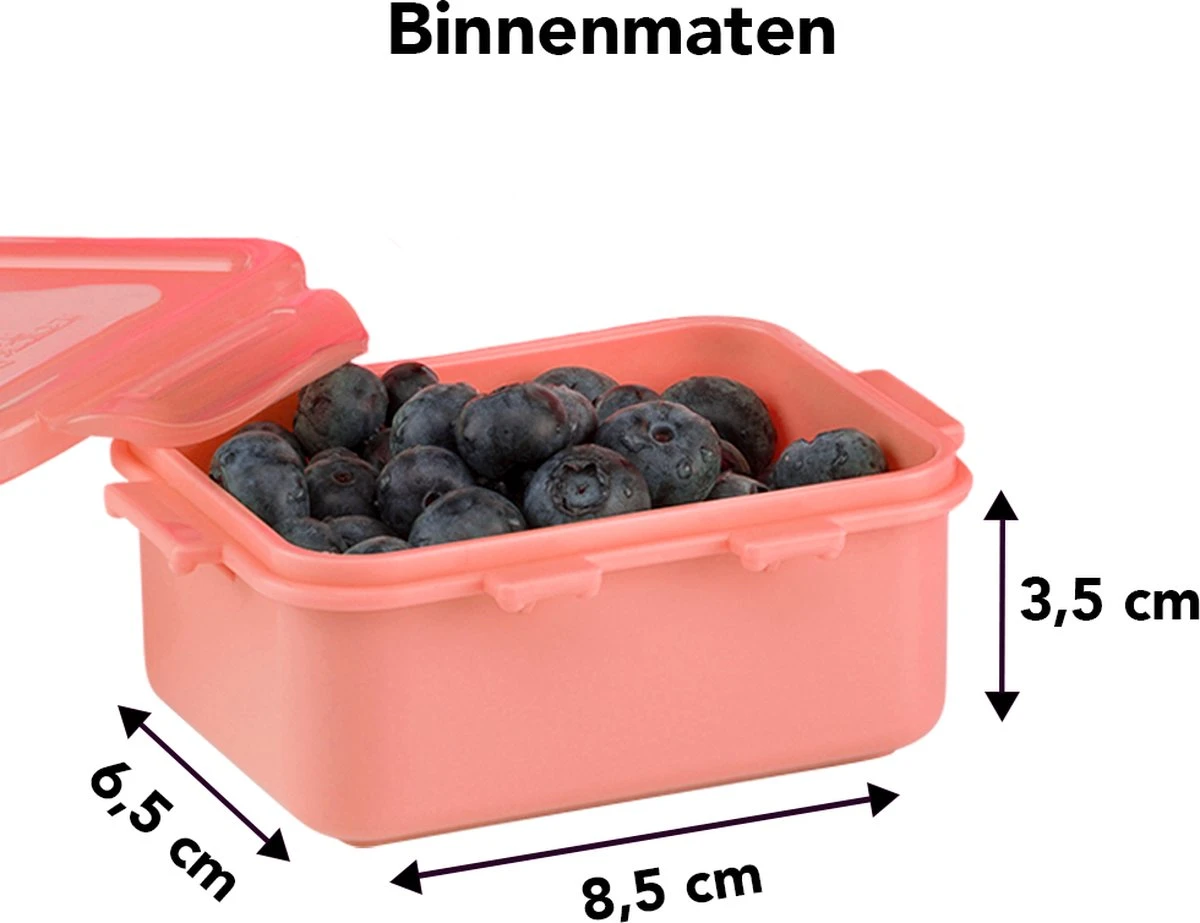 Lock&Lock (mini) Vershoudbakjes Set Met Deksel - Snackdoosjes - Snackbox - Babyvoeding Bewaarbakjes - Set Van 4 Stuks - Roze - 180 Ml - Kinderen En Volwassenen - Lekvrij - BPA Vrij - Afbeelding 6