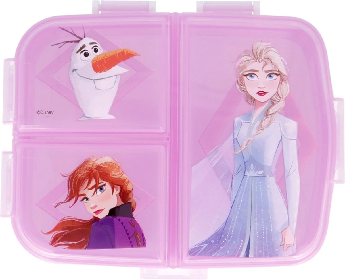 Disney Frozen Broodtrommel 3 Vakjes - 17x20 Cm - Brooddoos -Lunchbox - Afbeelding 6