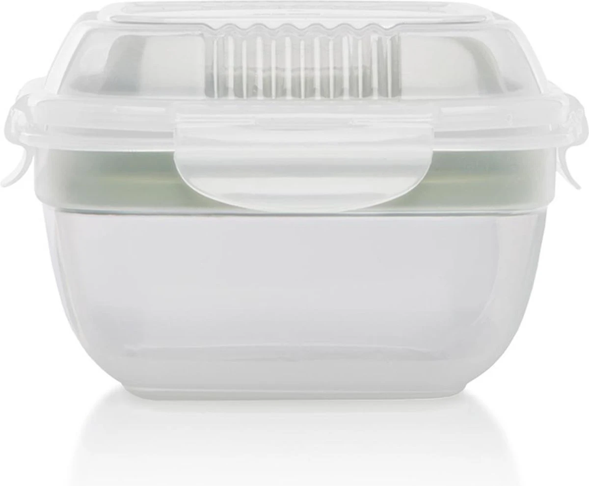 Lock&Lock Saladebox - Salade Lunchbox To Go - Salade To Go - 950 Ml - Lekvrij - Met Verdeelvakjes - Groen - Afbeelding 2