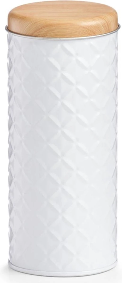 2x Bewaar/voorraad Blikken Koffiepads Wit 18 X 7,5 Cm 1 Liter - Afbeelding 2