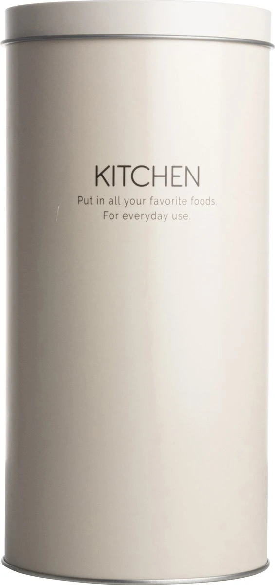 Gusta Voorraadblik - Beige - Metaal - Beschuitbus - Opbergbus - Ø11X22 Cm - Afbeelding 3