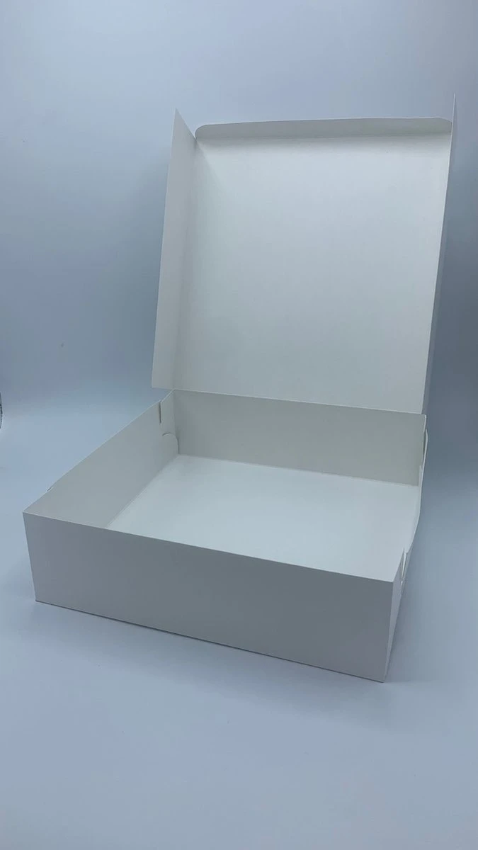 25 Stuks - Taartdoos - Karton - 15x15x8cm - Wit - Afbeelding 2